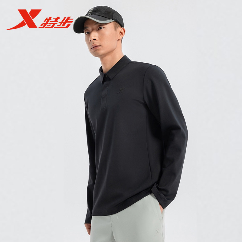 特步运动T恤长袖针织衫男2025春季新款百搭保暖卫衣975129030109,淘宝优惠券,粉丝福利购,淘宝优惠卷