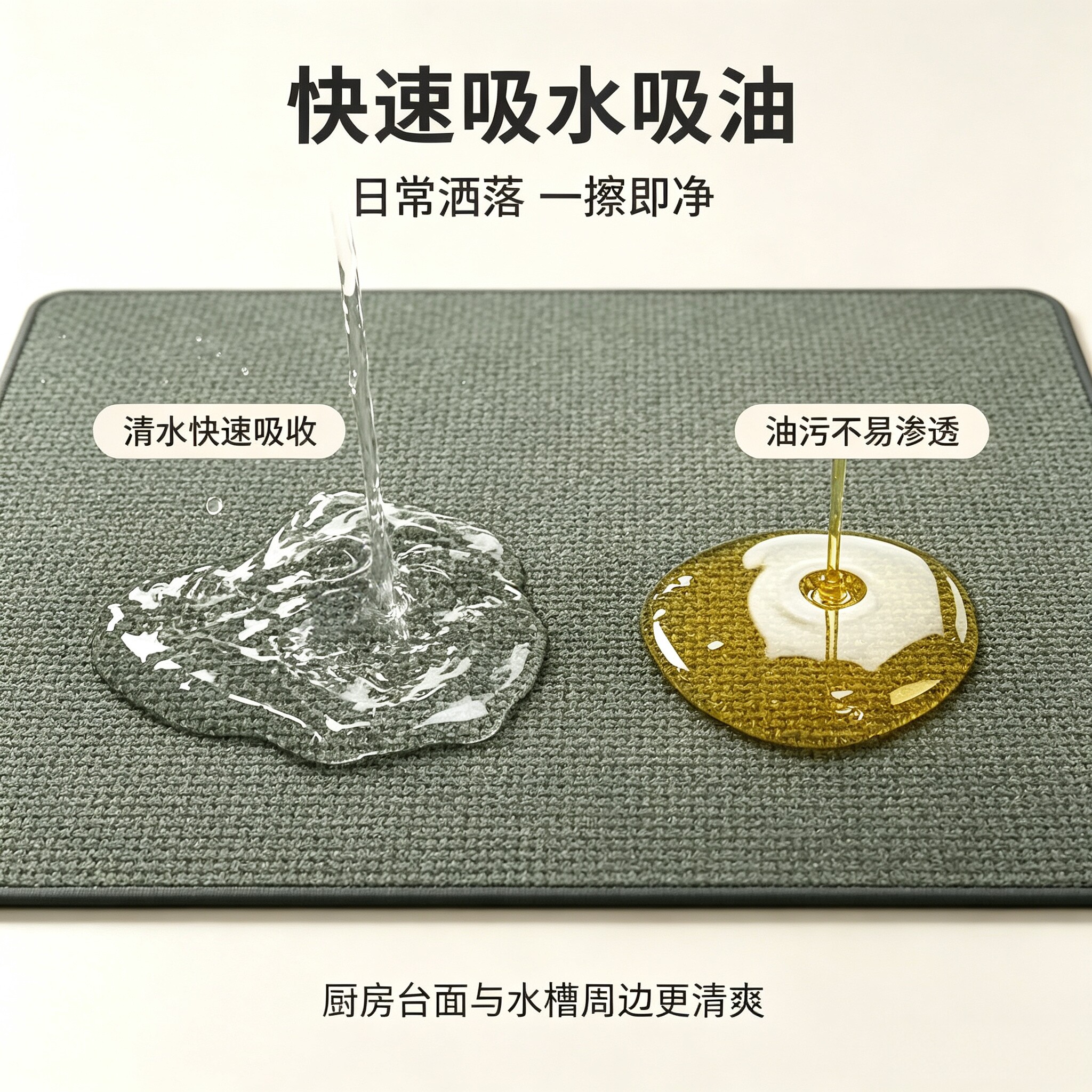 Thickened 2026 new imitation linen kitchen floor mat