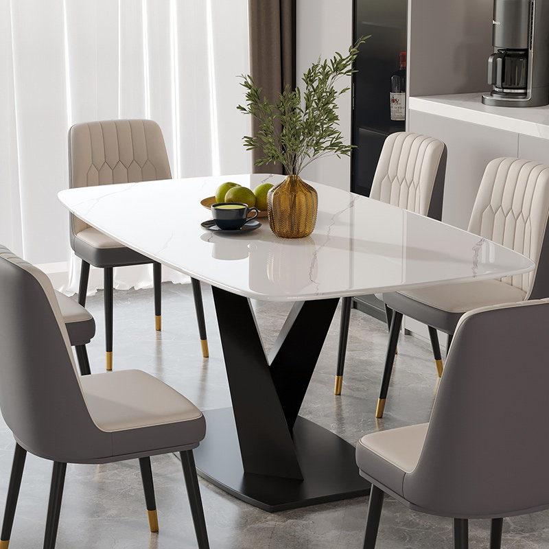 现代简约岩板餐桌椅组合意式极简轻奢长方形西餐桌小户型家用餐桌,淘宝优惠券,粉丝福利购,淘宝优惠卷