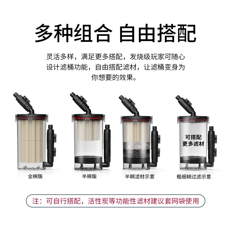 尼特利鱼缸过滤桶外置2号前置过滤桶无动力大容量鱼缸过滤器滤筒 - 图3