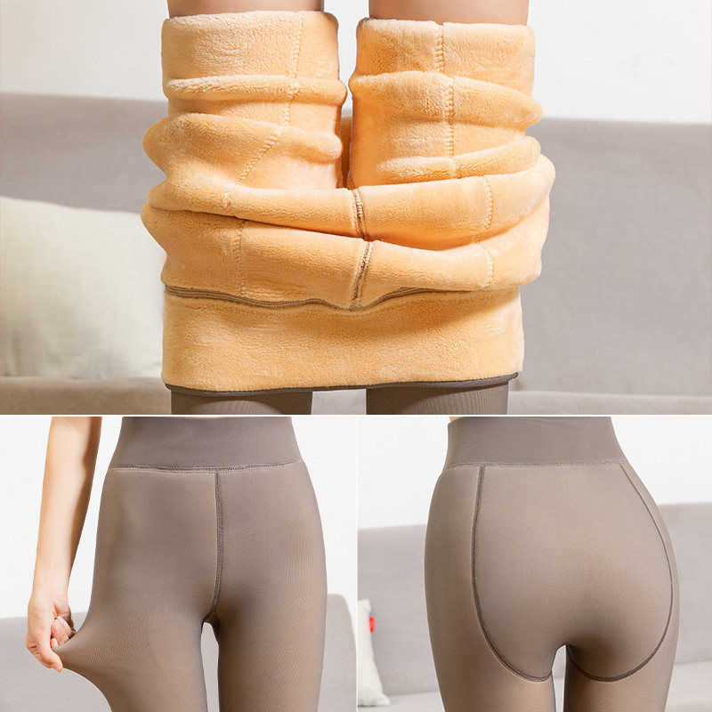 空姐灰加绒超厚一体透肤外穿打底裤 婧吻打底裤