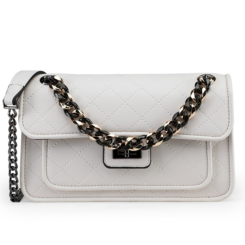 jeanswest 2020新款菱格单肩链条包 真维斯箱包女士包袋