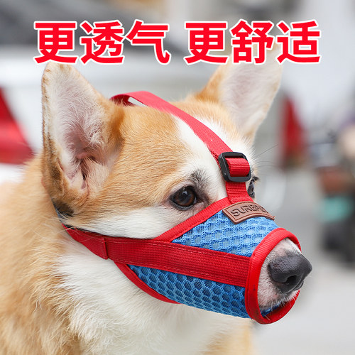 狗狗嘴套防咬防叫小型犬专用扒不掉防咬人透气网格嘴罩柯基约克夏 - 图2