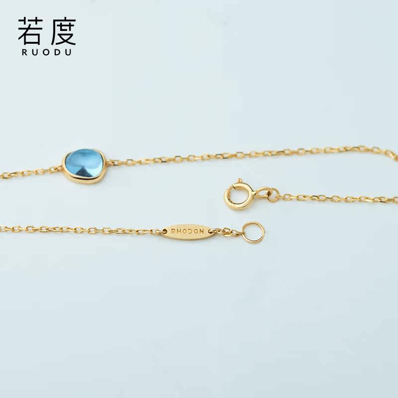 若度ins小众设计18k金细镶嵌手链 若度手链