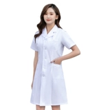Белый халат, пуховик, униформа врача, химическая униформа медсестры для работы для школьников, короткий рукав