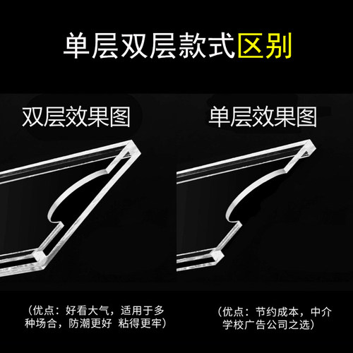 亚克力卡槽插盒a4纸展示牌双层透明有机玻璃广告插槽亚克力板定制 - 图1