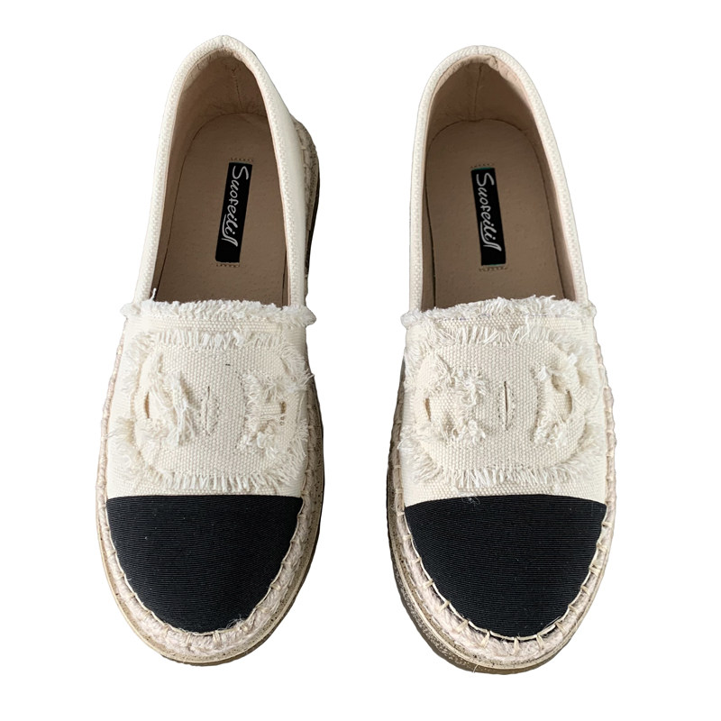 小香风渔夫鞋女厚底2024春季新款平底帆布鞋懒人草编一脚蹬乐福鞋,淘宝优惠券,粉丝福利购,淘宝优惠卷