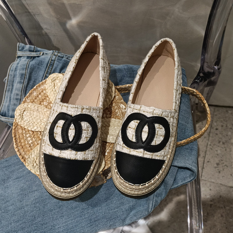 2025春夏新款渔夫鞋女小香风一脚蹬厚底乐福鞋草编懒人平底单鞋女,淘宝优惠券,粉丝福利购,淘宝优惠卷