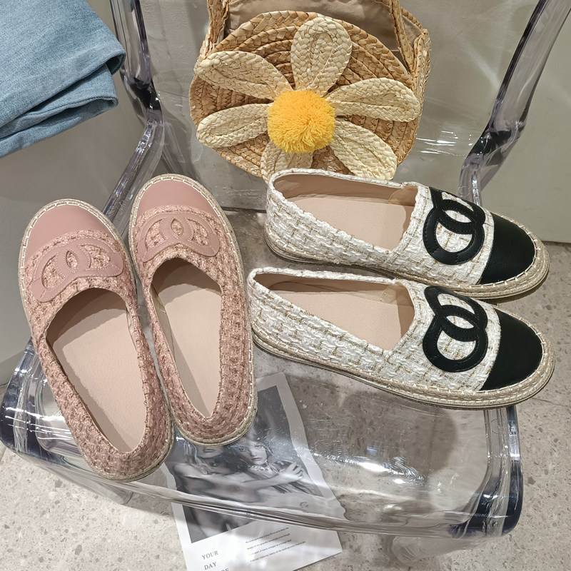 2025春夏新款渔夫鞋女小香风一脚蹬厚底乐福鞋草编懒人平底单鞋女,淘宝优惠券,粉丝福利购,淘宝优惠卷