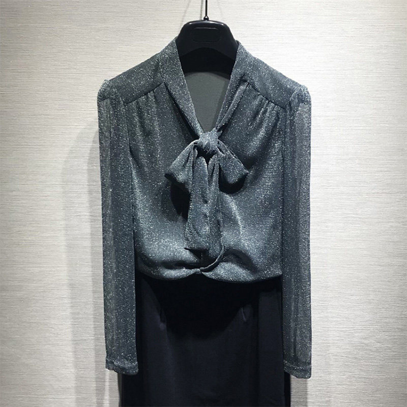 阿玛施旗舰店女装官网蝴蝶结夏衬衫 简妍芙衬衫