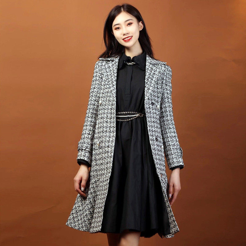 阿玛施旗舰店官网2020秋冬连衣裙 简妍芙毛呢外套