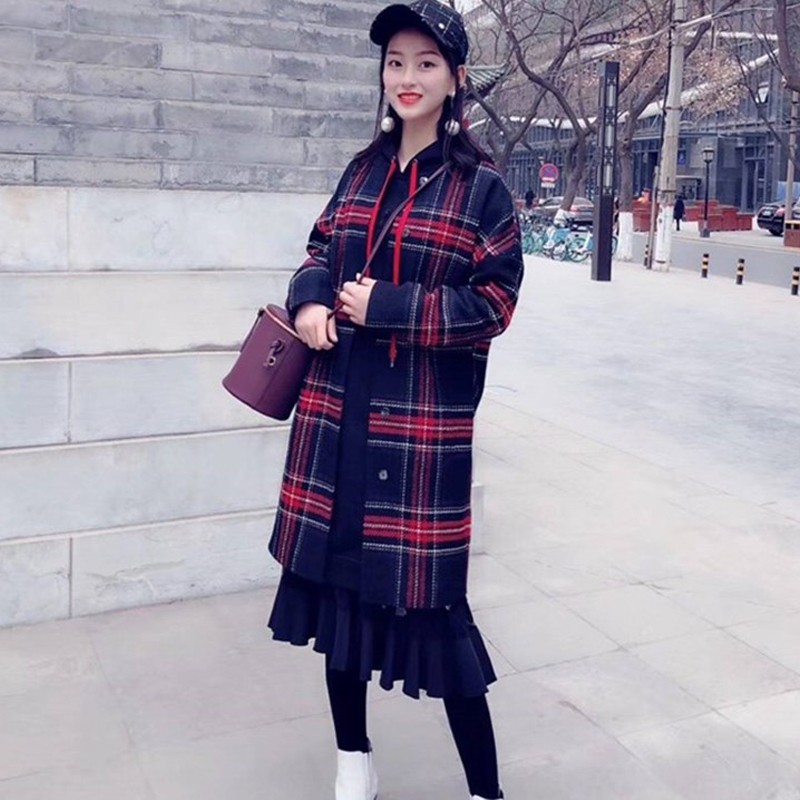 阿玛施旗舰店官网百搭风衣呢大衣 简妍芙毛呢外套