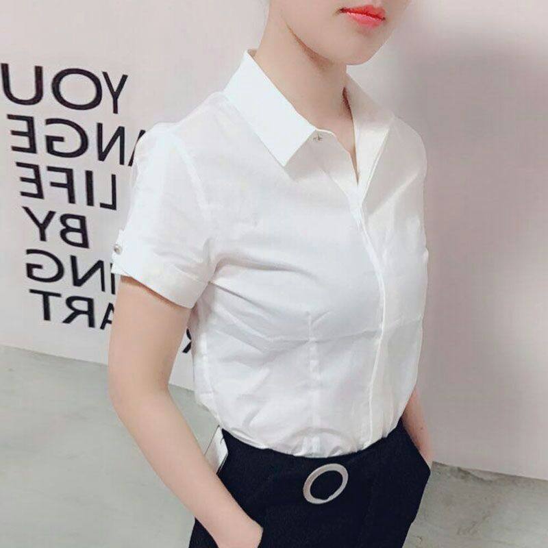 阿玛施旗舰店女装官网短袖白色衬衫 简妍芙衬衫