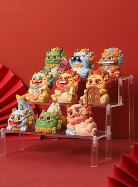 国潮故宫文创可爱小狮子茶宠摆件创意醒狮风狮爷茶桌装饰品小礼物