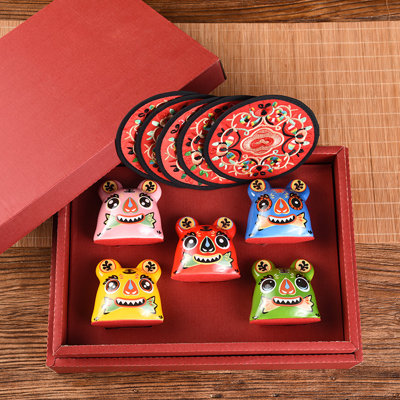 陶瓷小老虎擺件創意禮品家居擺設中國風客廳裝飾品店鋪前臺小禮物
