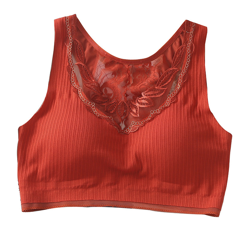 红色美背美胸透明蕾丝聚拢带抹胸 倾美城抹胸