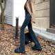 Jeans bootcut ແບບໃຫມ່ຂອງແມ່ຍິງສໍາລັບ petites