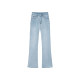 Jeans bootcut ສີຟ້າອ່ອນສໍາລັບແມ່ຍິງ, pants hoof ມ້າ