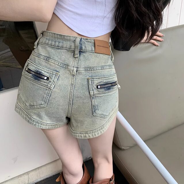 Summer ໃຫມ່ຮ້ອນເດັກຍິງອາເມລິກາສັ້ນ denim ສໍາລັບແມ່ຍິງ