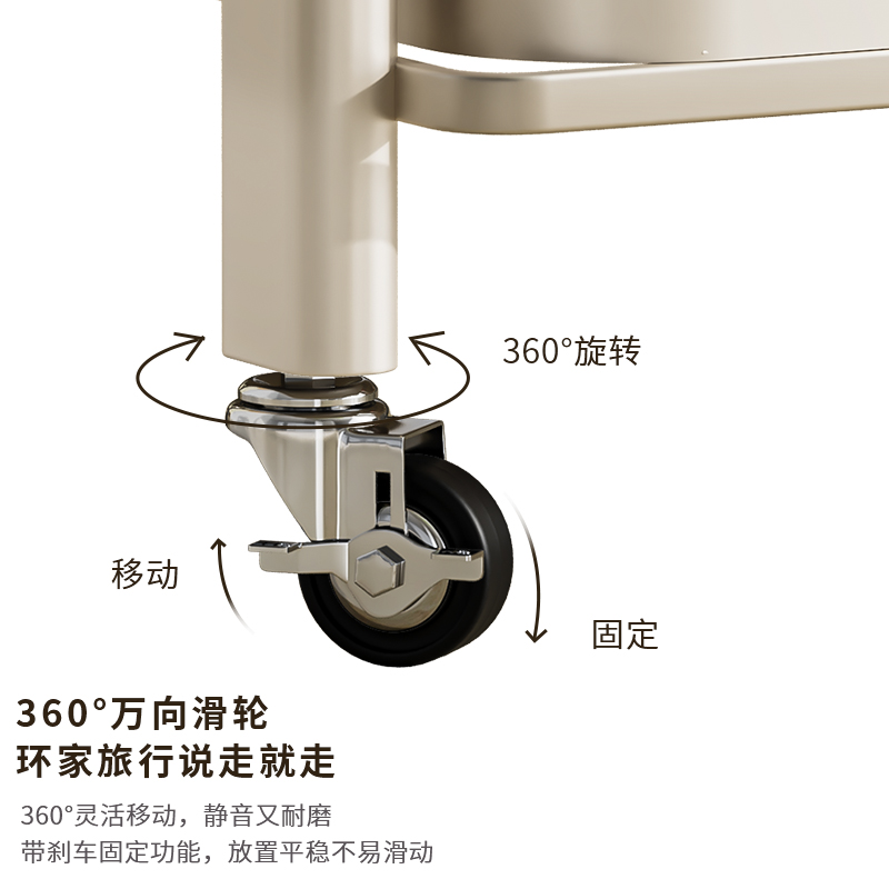 可折叠书架小推车置物架落地移动带轮卧室零食架厨房收纳储物架子 - 图2