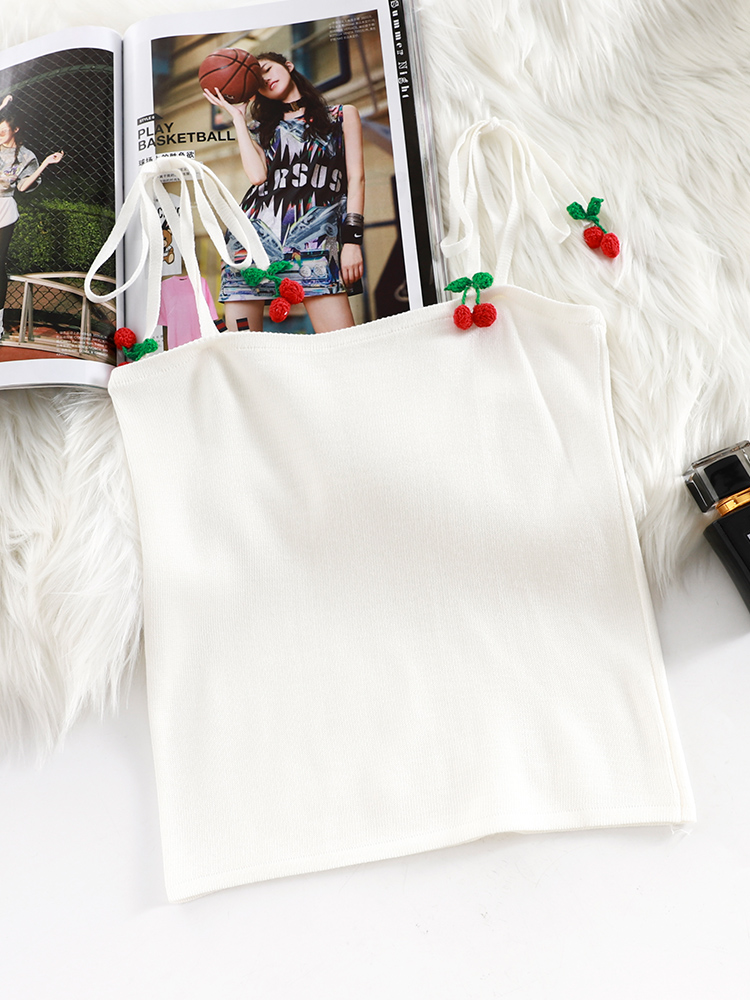 港味小樱桃针织吊带外穿夏季小衫 秀依媚族背心吊带