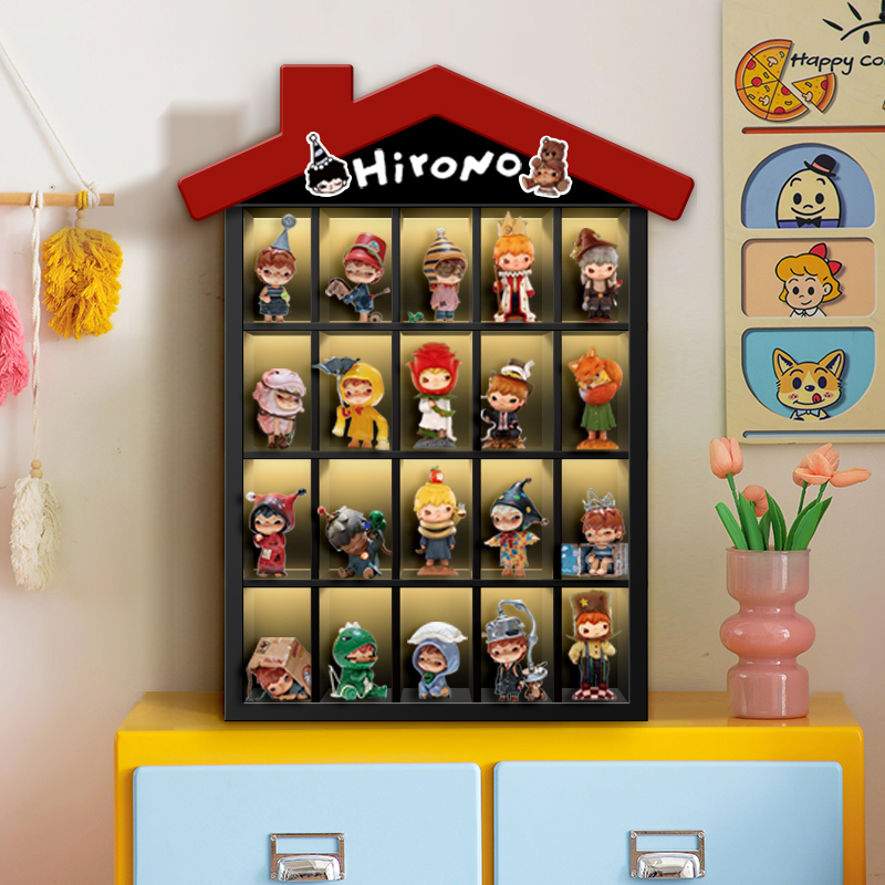 Creative ambient light blind box storage decorative cabinet on the wall