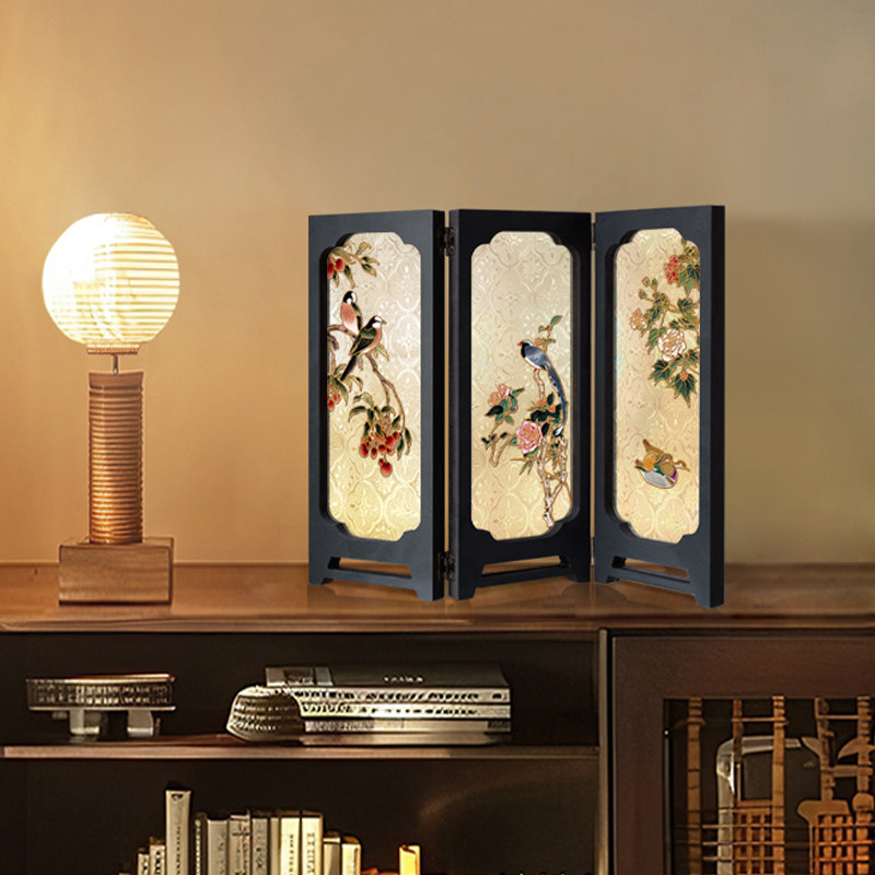 中古风客厅桌面屏风摆件创意边柜茶台装饰喜上眉梢生日礼物摆画,淘宝优惠券,粉丝福利购,淘宝优惠卷