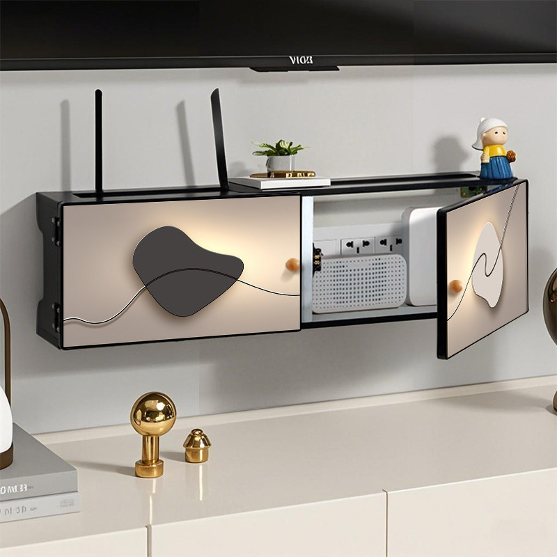 石来运转wifi路由器收纳盒壁挂式免打孔遮挡线神器电视机顶盒子,淘宝优惠券,粉丝福利购,淘宝优惠卷