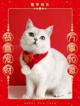 Kitty Chinese New Year Scarf Small Dogs Scarf for New Years New Year Pet Decorative Purse cat Cat Ornaments Neckline of Spring Festival Saliva Towel