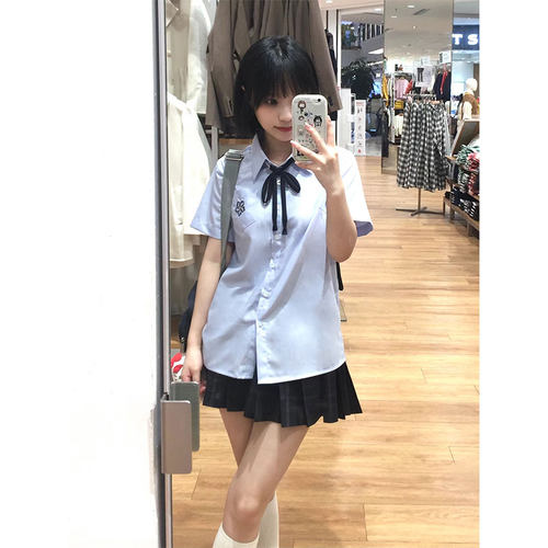 墨秋jk樱澜TR短袖衬衫原创设计2026年夏季新款日制校供刺绣上衣女 - 图2