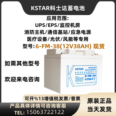 KSTAR科士达蓄电池6-FM-65 12V7A8A12A17A24A38A65A100A120AH铅酸 - 图1