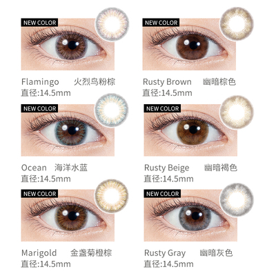 LILMOON月抛美瞳全系列2片混血美瞳大直径日本进口 彩色隐形眼镜