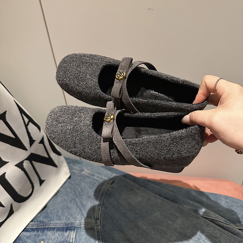 【花花推荐】TS2025时尚浅口毛呢加绒法式休闲小单鞋MTB57900A-X,淘宝优惠券,粉丝福利购,淘宝优惠卷