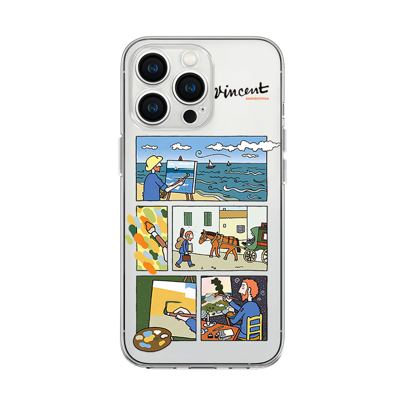 旅行艺术家iPhone14苹果15promax新款透明手机壳13镜头全包防摔12小众艺术生11北欧风文艺适用华为pura70pro+ - 图3