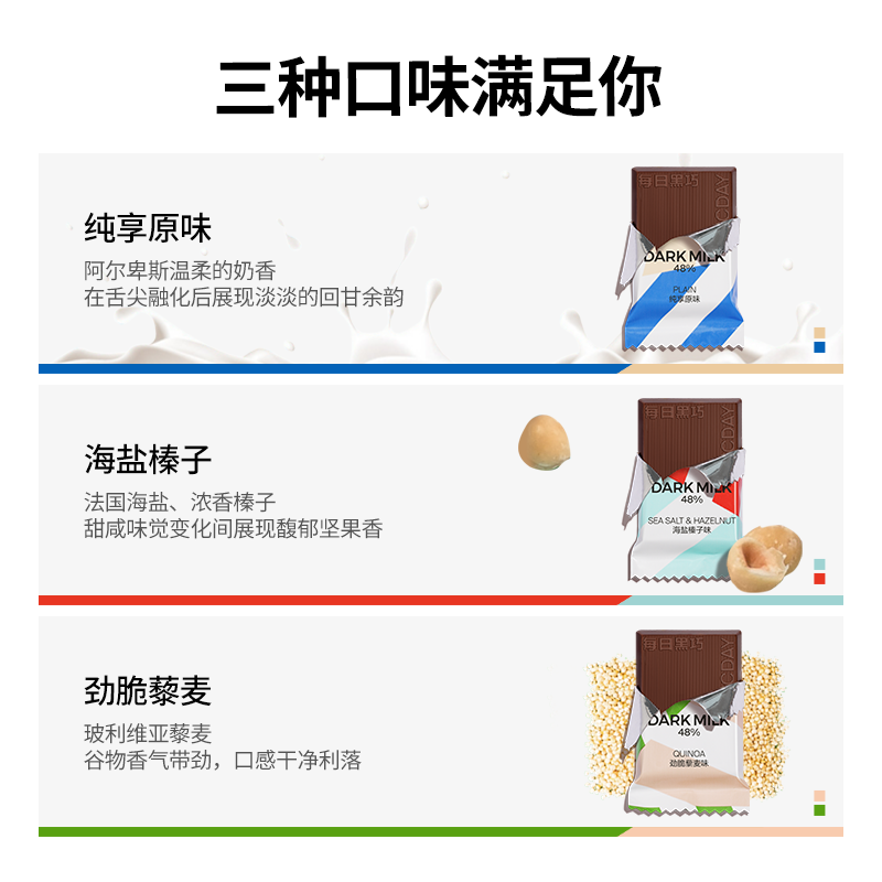 每日黑巧黑巧克力爱心形礼盒牛奶 每日黑巧黑巧克力