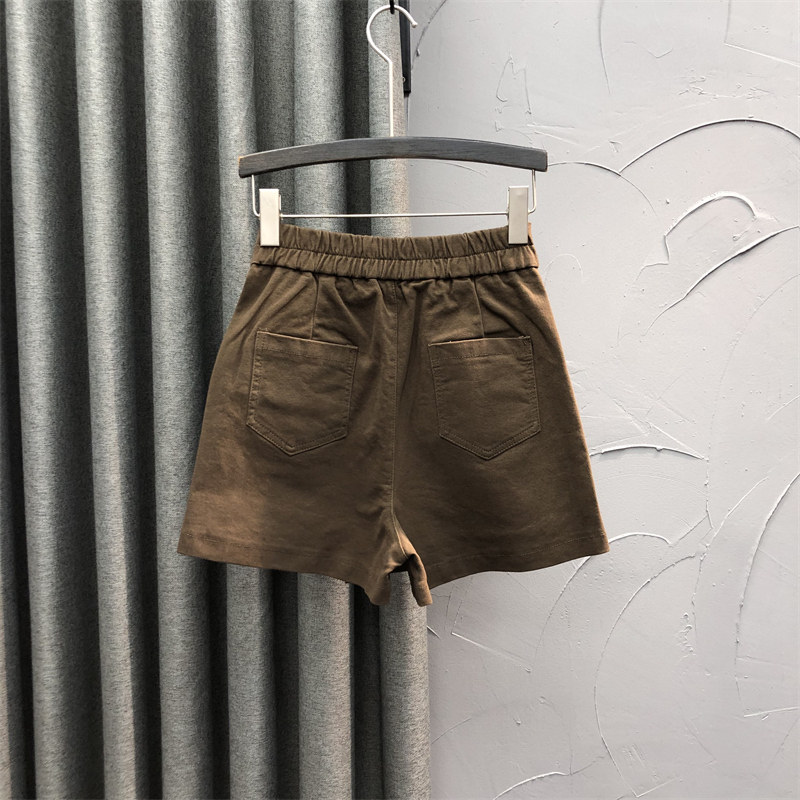 咖啡色假两件牛仔裤裙2021年潮短裤 简兰顿牛仔裤