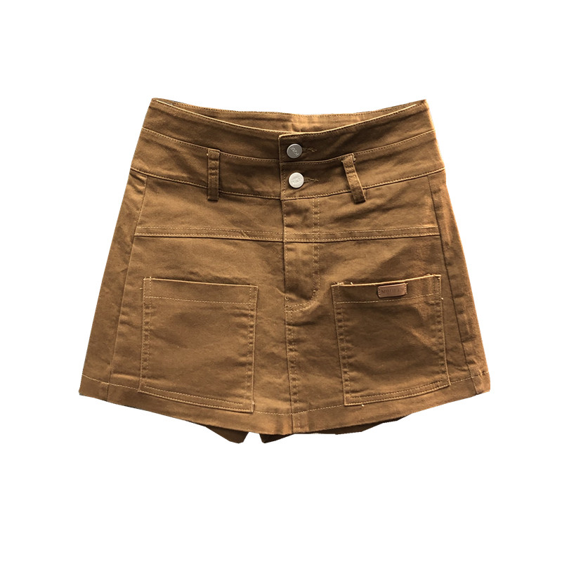 韩版高腰短裤裙2020年新款秋季裤 简兰顿牛仔裤