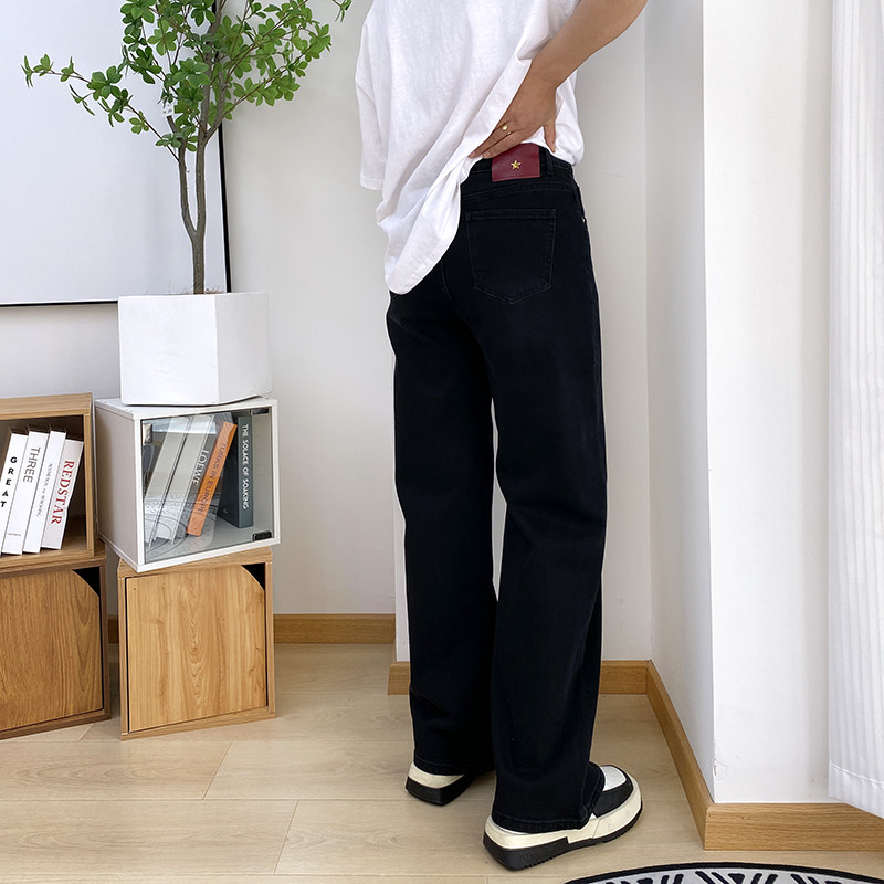 大爽家大码窄版直筒阔腿裤女秋季宽松长裤显瘦牛仔裤胖mm黑色裤子,淘宝优惠券,粉丝福利购,淘宝优惠卷