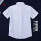 Boys white short sleeve summer thin cotton shirt
