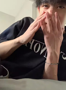 嘻哈冷淡风手链男高级感简约个性潮牌男生痞帅小众设计学生手饰