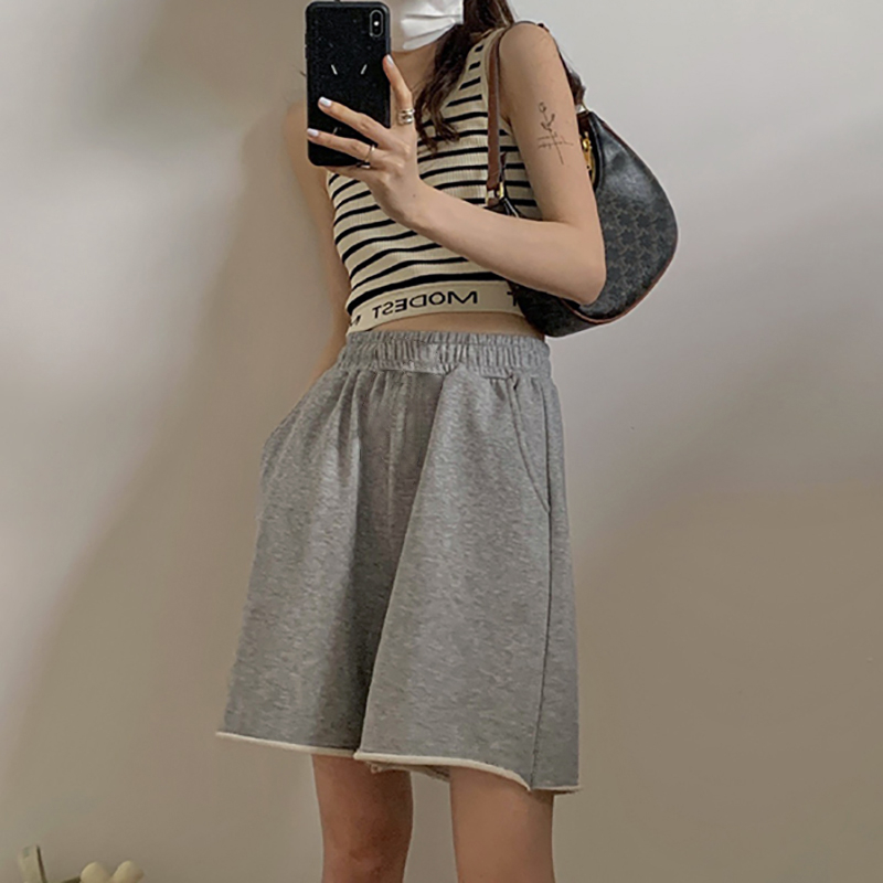 情侣款夏季外穿ins卷边运动短裤