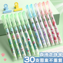 Straight liquid water-based ballpoint pen in small yellow duck color medium pen speed dry students with 0 5 black water-based pen Pen Signature Pen Girl Hearts Water-based Pens high face value exam Private multicolor water-based pen