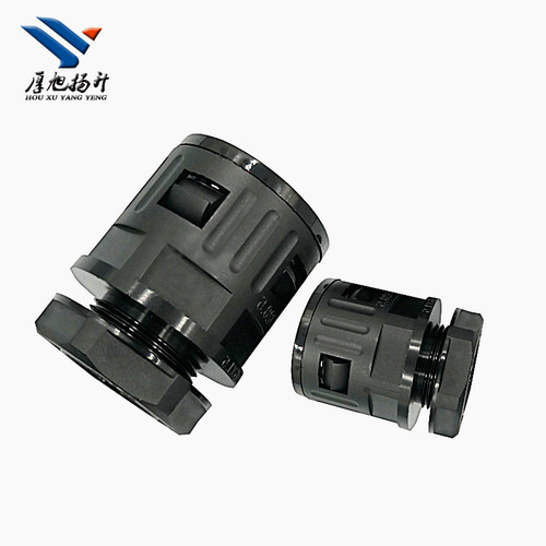 厚旭扬升波纹管接头PA塑料线管配件快速防水尼龙穿线软管螺纹锁母 - 图2