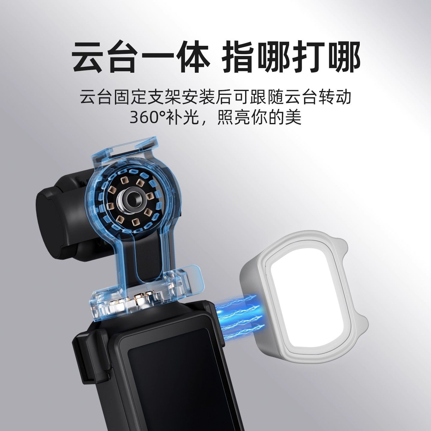 STARTRC/斯达飞适用于大疆pocket3补光灯磁吸猫耳三色温拍摄Vlog自拍打光神器便携式快拆运动相机配件pocket2,淘宝优惠券,粉丝福利购,淘宝优惠卷
