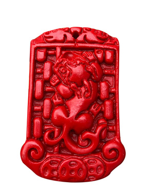 算盘貔貅吊坠帝王红朱砂男女本命年貔貅能挣会花随身只进不出挂件