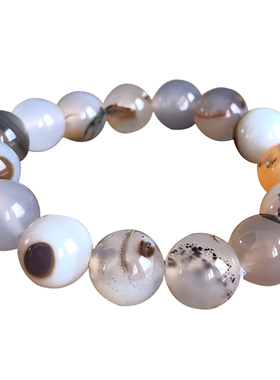 天然玛瑙手链 水草玛瑙手串海洋玉髓首饰品洋藻水晶化石玉髓手链