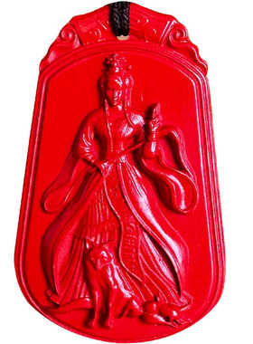 帝王红朱砂九尾姑娘吊坠 男女随身旺花缘魅力挂件坠情侣礼物