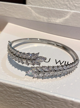 轻奢镶钻麦穗手镯感优雅晚宴聚会奢华宴会名媛风精致新娘手环