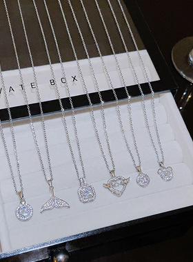 时尚轻奢钛钢项链女百搭感小众吊坠甜美气质锁骨链不掉色配饰