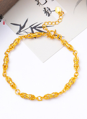 古法越南沙金欧美简约时尚金刚杵手链女高级气质沙金不掉色百搭